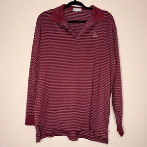 PETER MILLAR Vintage Preppy Collegiate Red Embroidered Striped Polo Shirt
